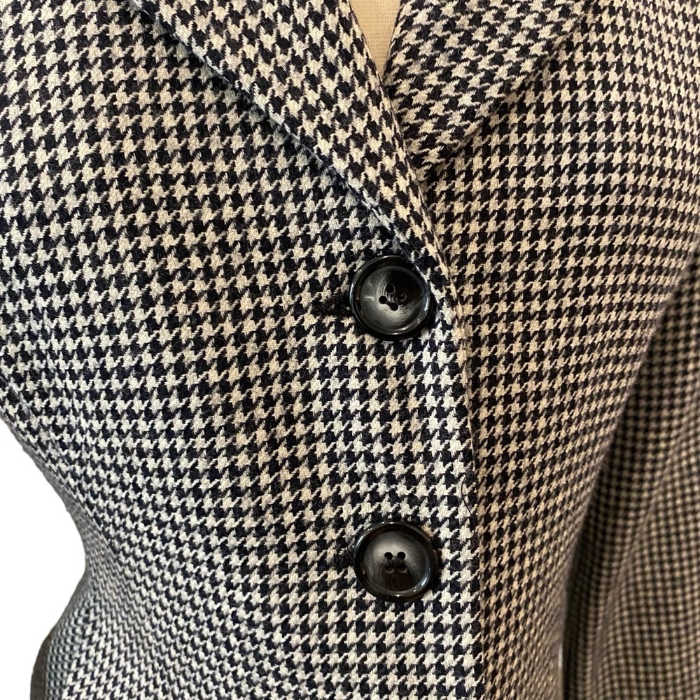 Wool Houndstooth Pattern Blazer Jacket Vintage Y2k - image 6